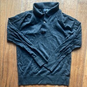 Bonobos Charcoal Long Sleeve Merino Wool Polo Shirt